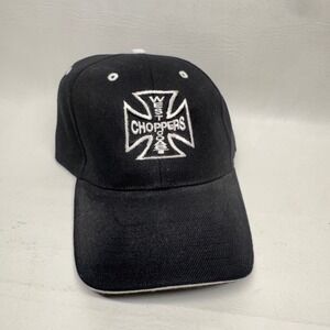 City Hunter West Coast Choppers Hat Mens OSFA Black Embroidered Biker Y2K Cap